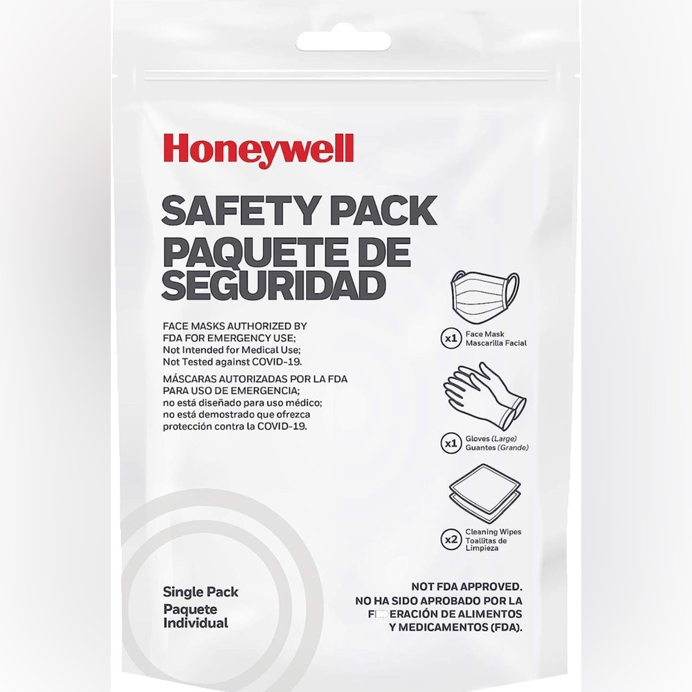 3 / $15 : Honeywell PPE Safety Pack with Adult Mask, Gloves & Wipes …